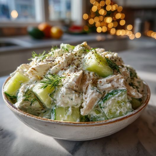 Cucumber Dill Greek Yogurt Rotisserie Chicken Salad process