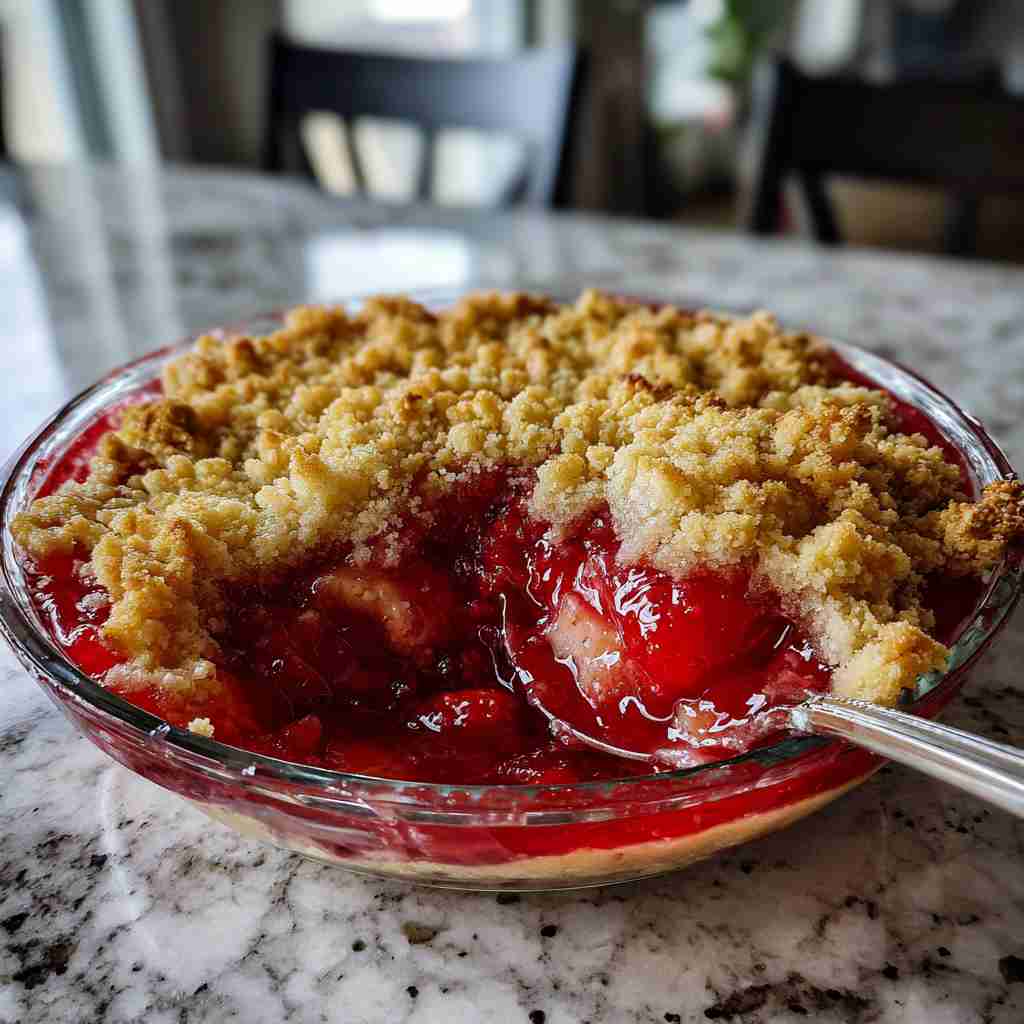 Easy Rhubarb Dessert with Jello process