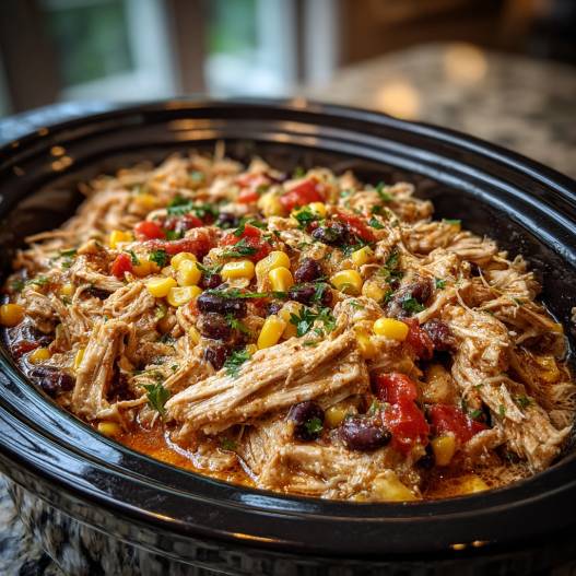 Fiesta Chicken Crock Pot Recipe process
