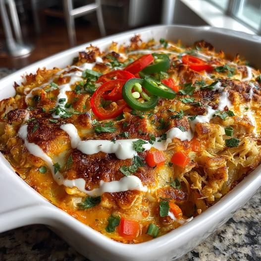 Jalape&ntilde;o Buffalo Chicken Casserole