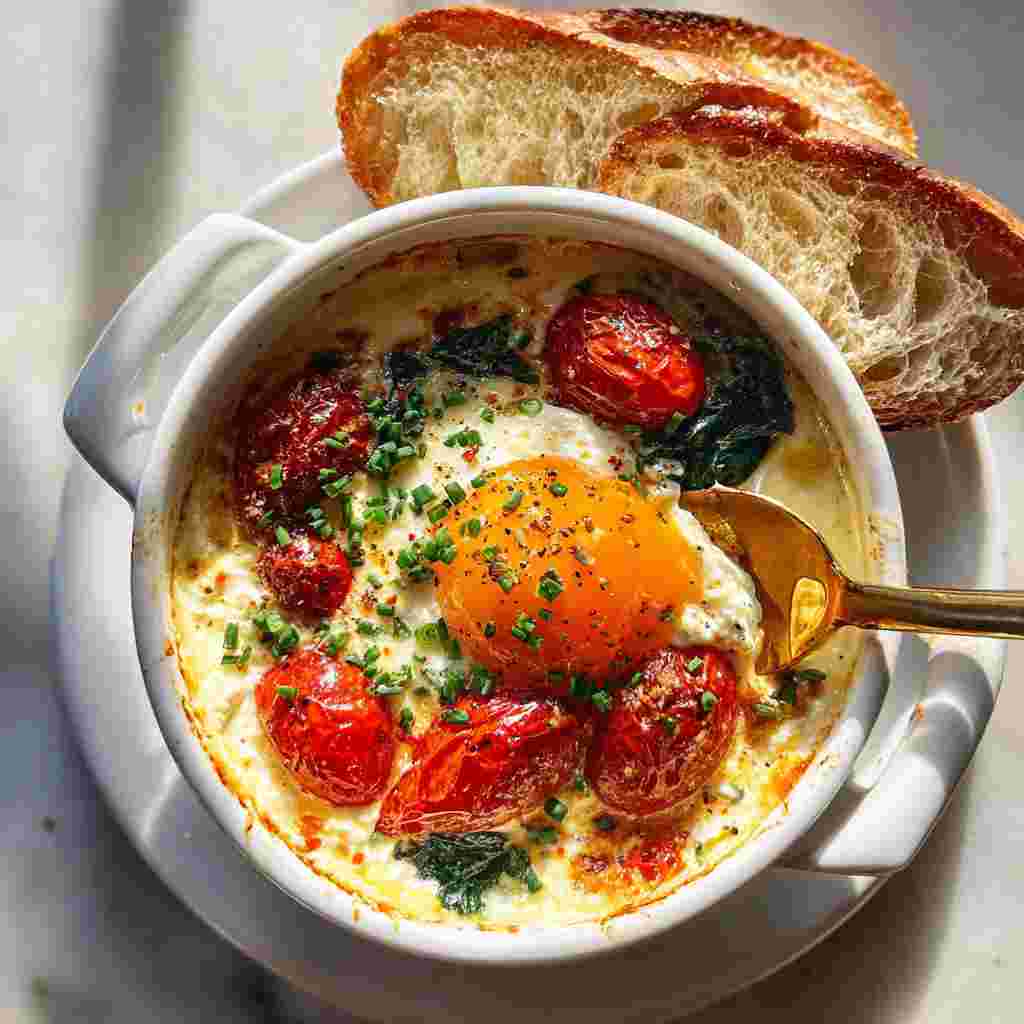 Mediterranean Baked Feta Eggs