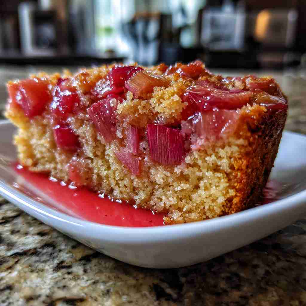 Rhubarb Pudding Cake process