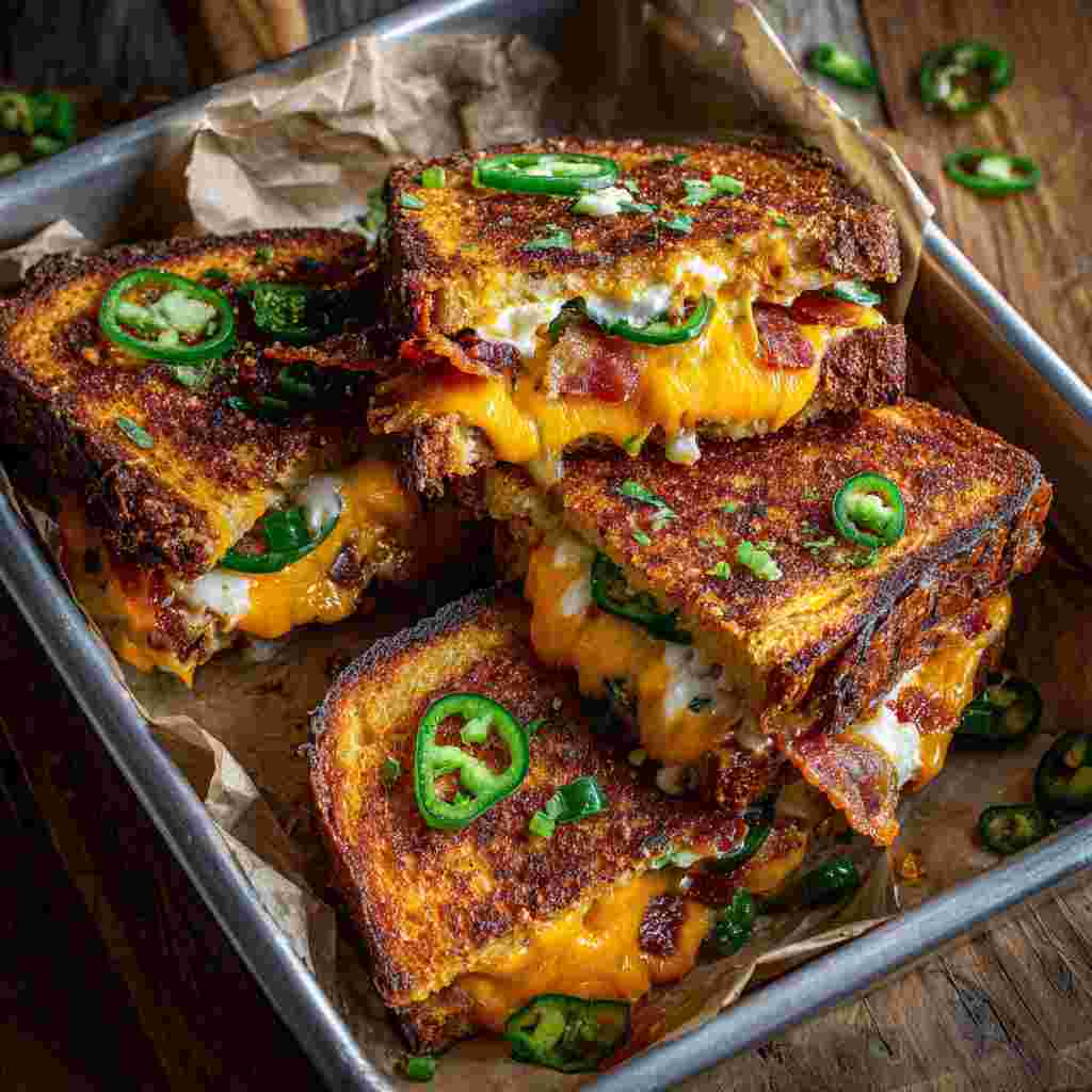 Roasted Jalapeno Popper Grilled Cheese process