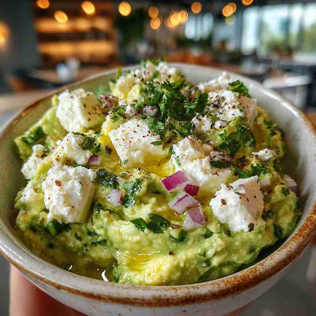Seriously Addicting Avocado Feta Dip process