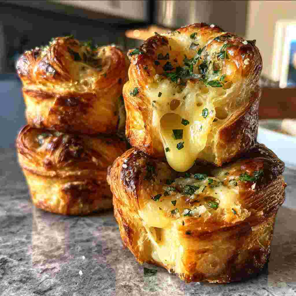 Cheesy Garlic Cruffins