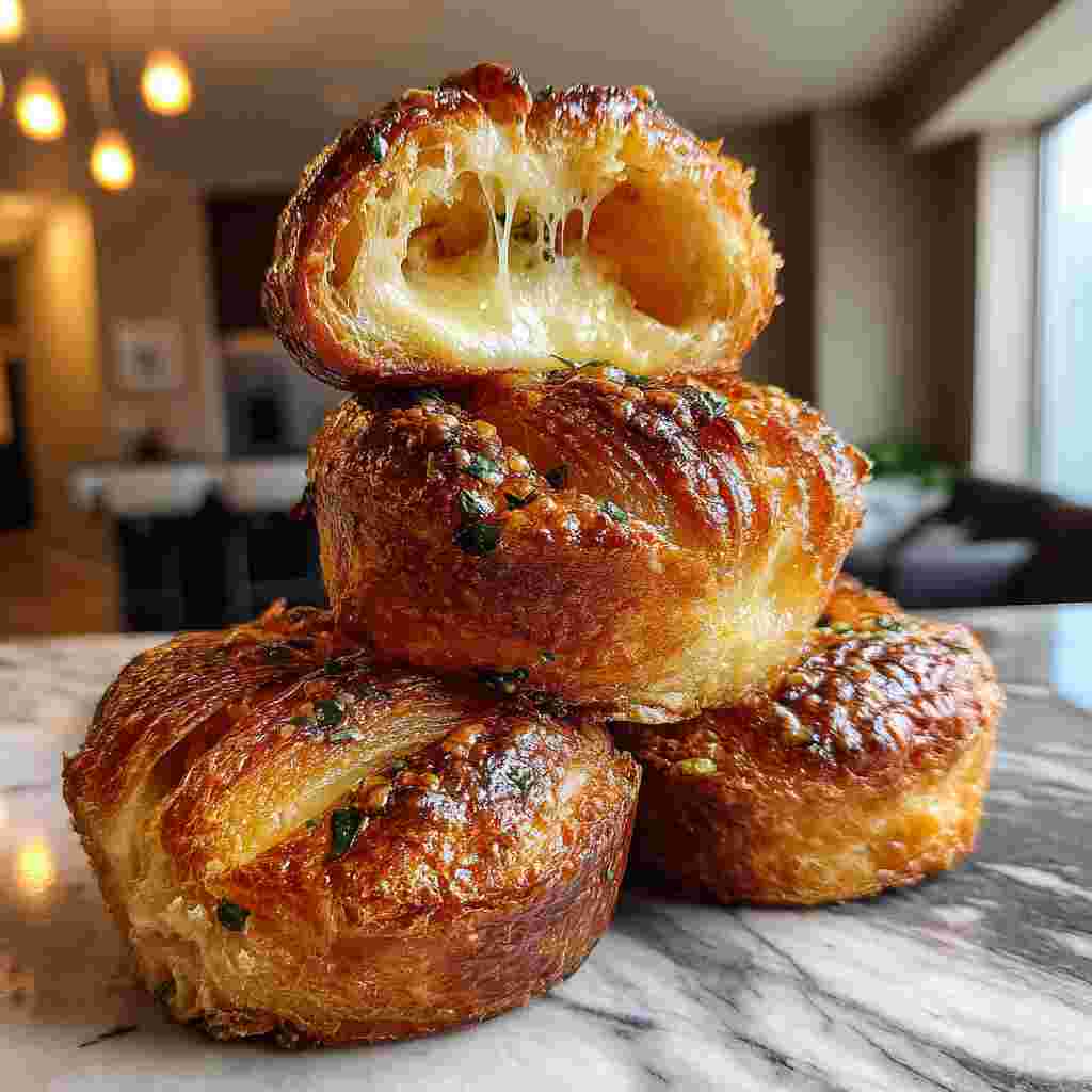 Cheesy Garlic Cruffins process